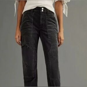 Anthropologie Pilcro Wanderer Black Corduroy Trouser Pants